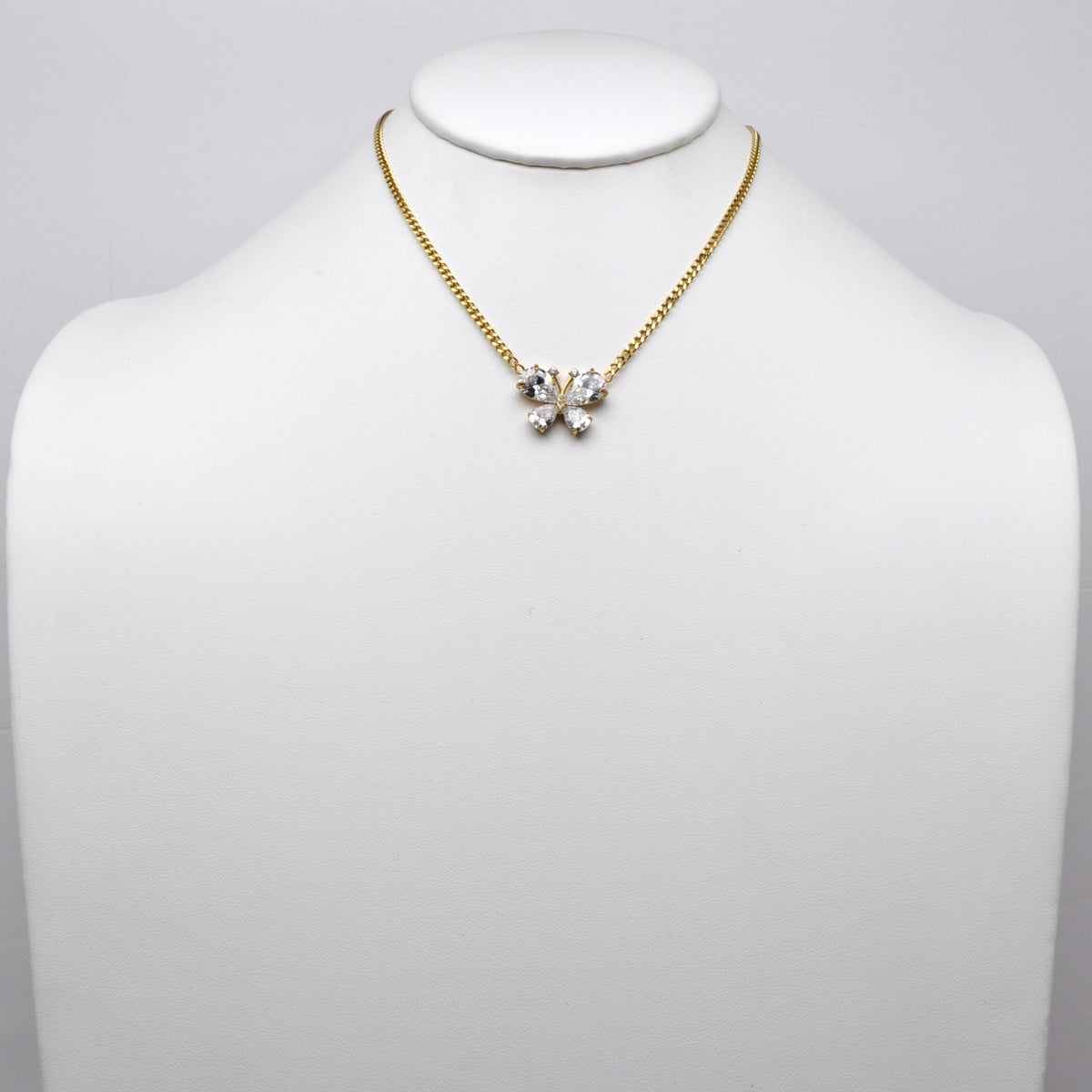 Stainless Steel Crystal Butterfly Necklace