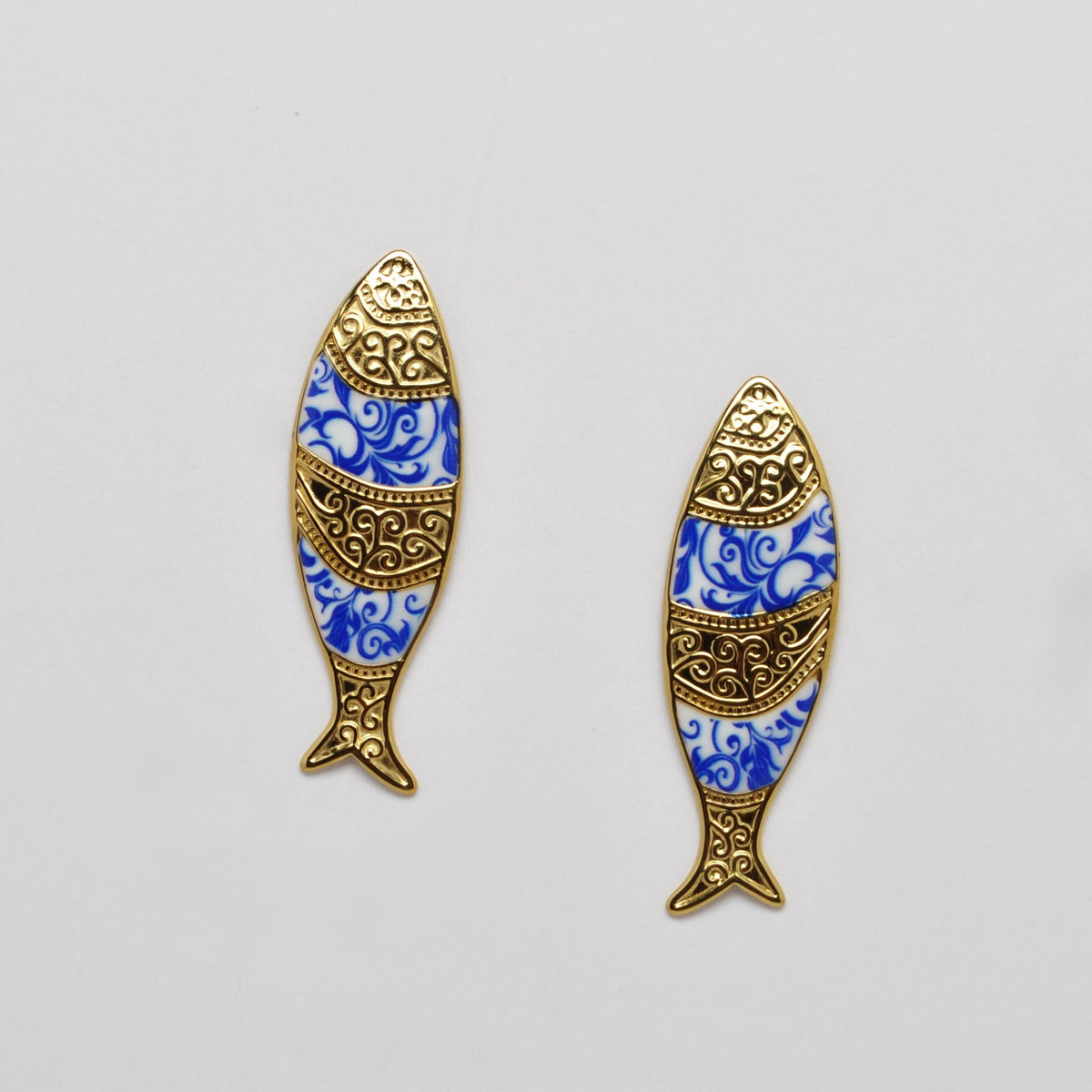 Porcelain Design Vintage Fish Earrings