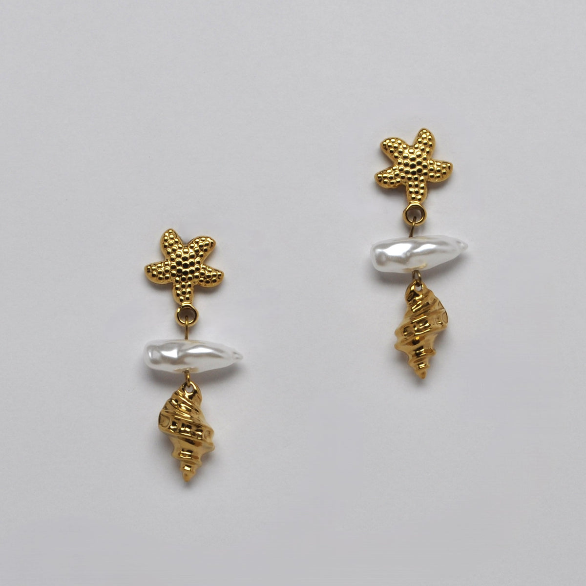 Nautical Tiered w/Pearl Earrings