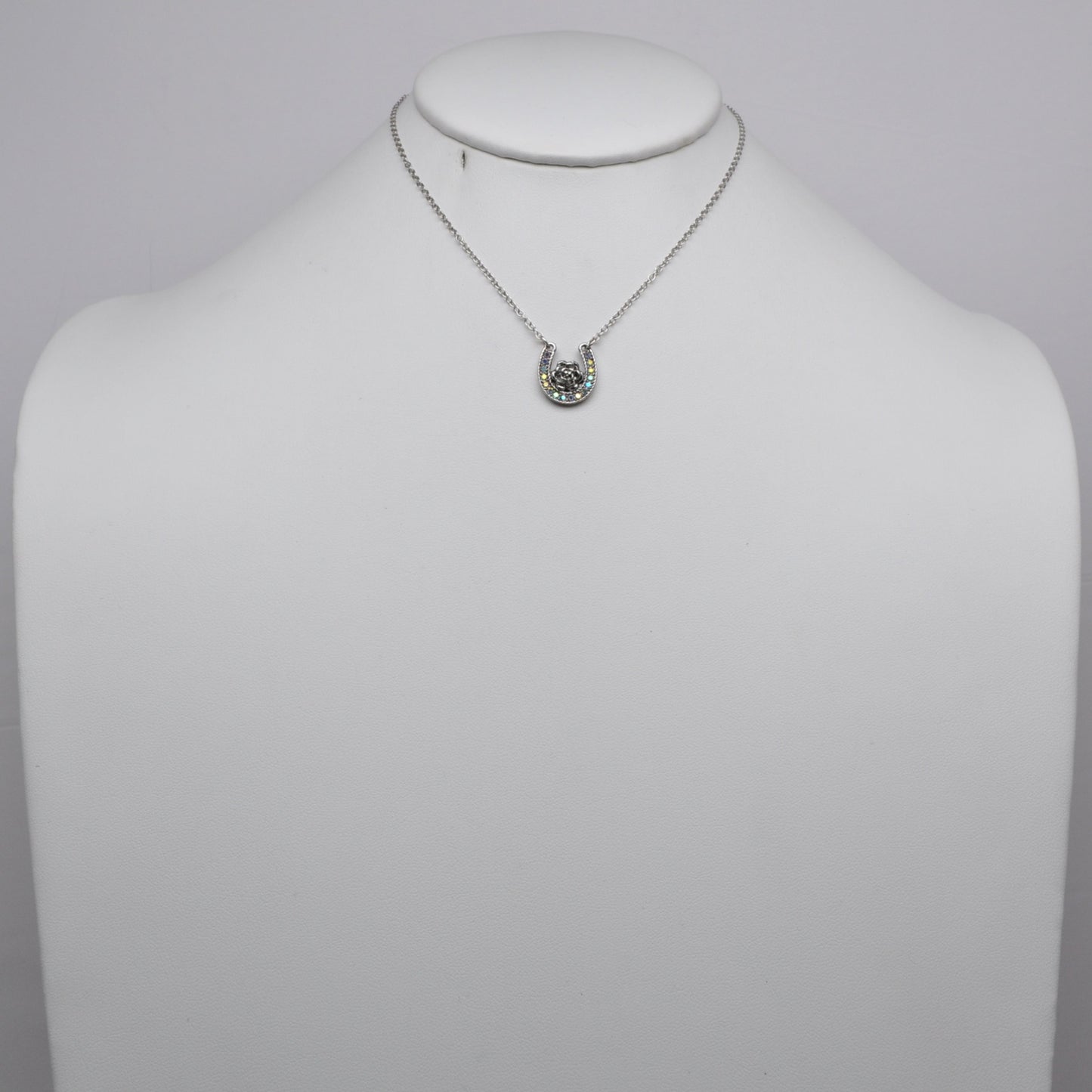 Horseshoe Flower Pendant Necklace