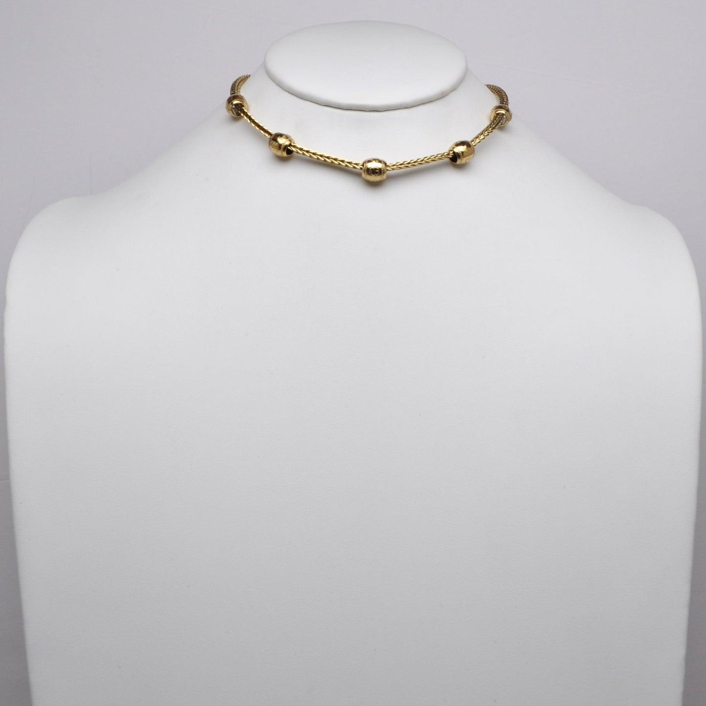 Clover Print Bead Station Rope Chain Choker Necklace