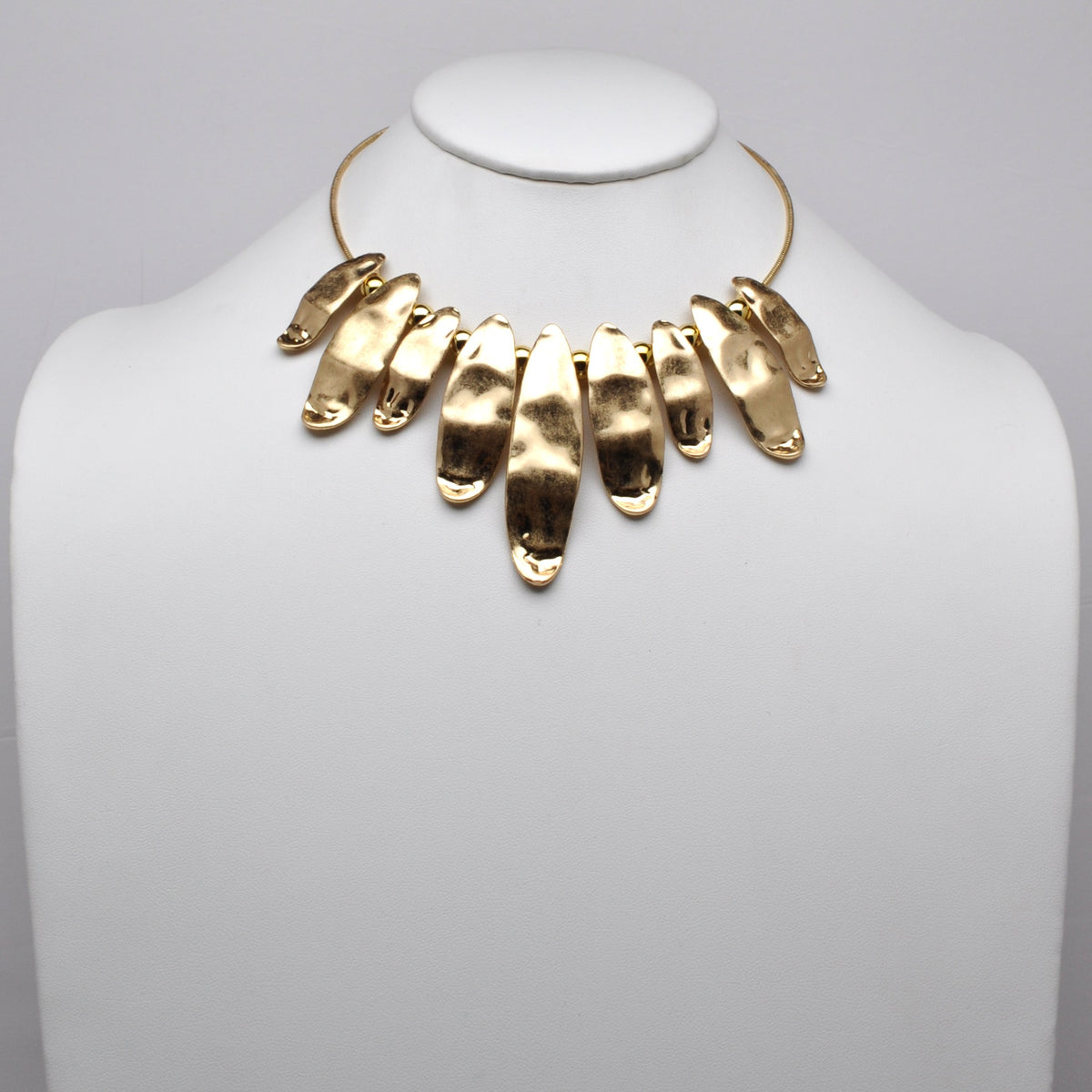 Sculptured Hammered Scale Collar Necklace