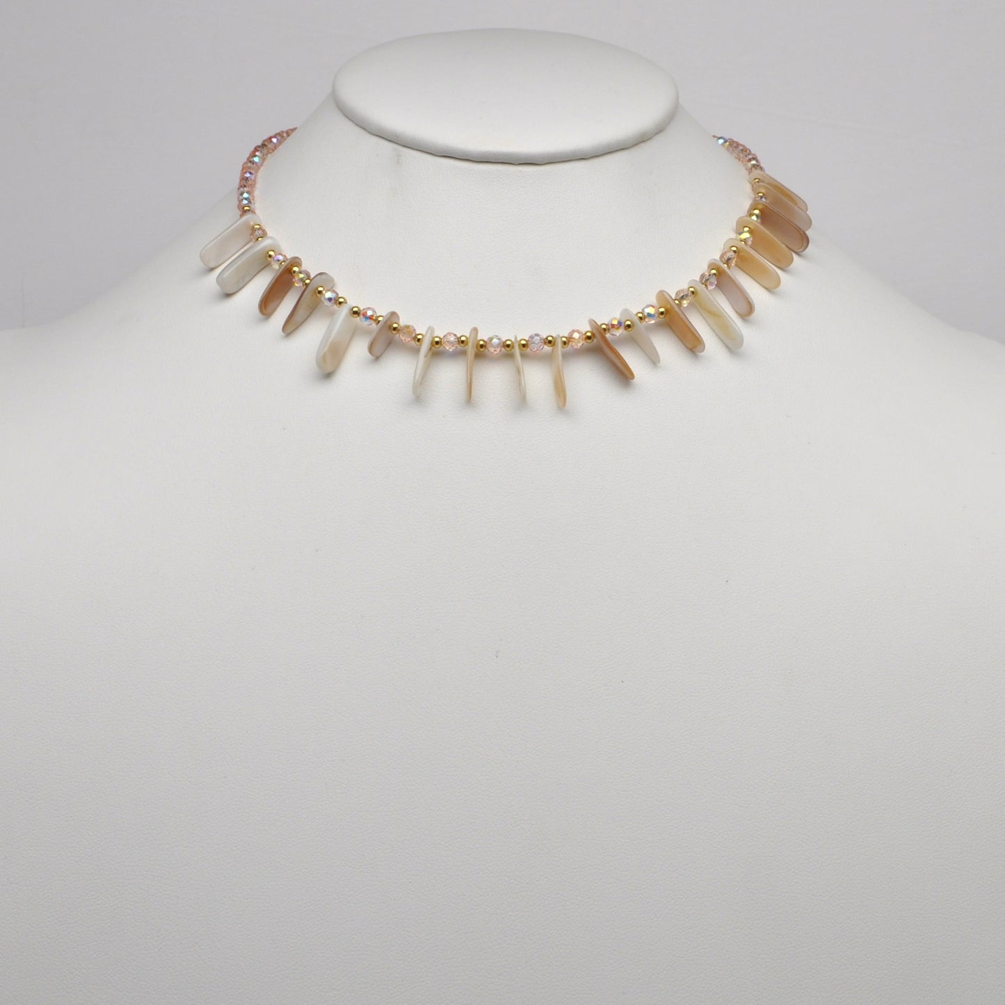 Crystal Beaded Lucite Shards Necklace