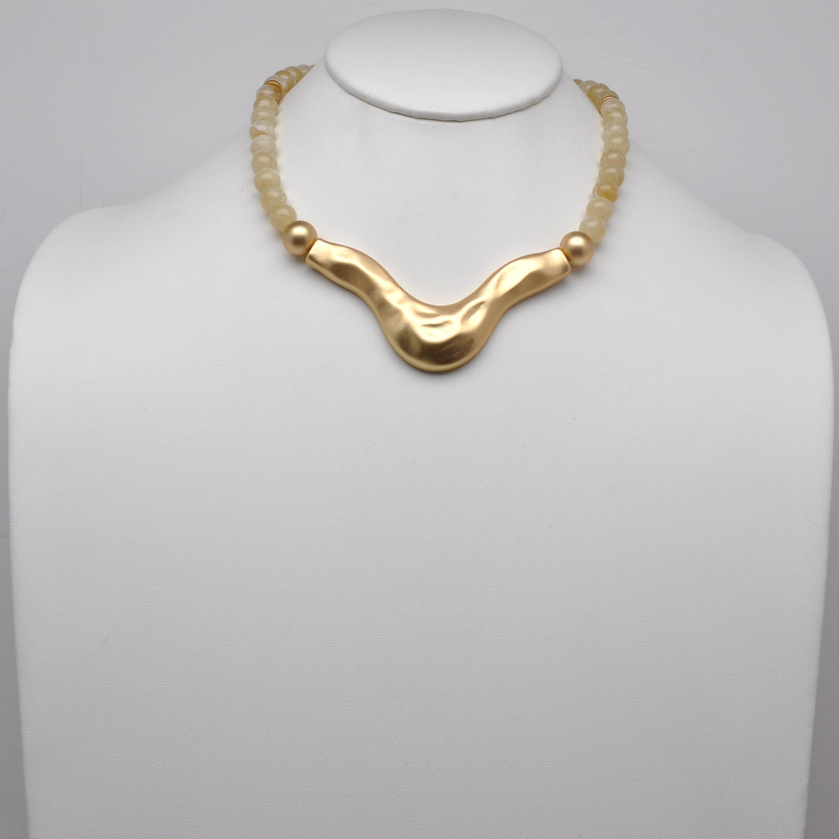 Sculptural Wavy Collar Beaded Necklace