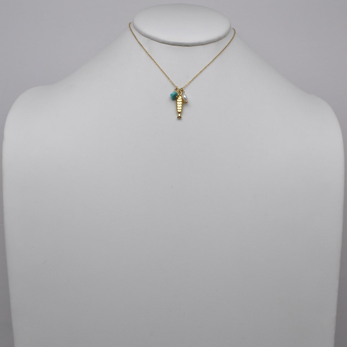 Stainless Steel Fish Cluster Pendant Necklace