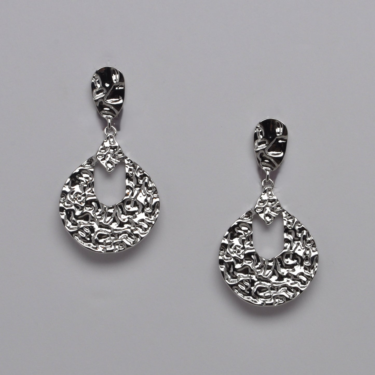 Hammered Teardrop Designed Earrings