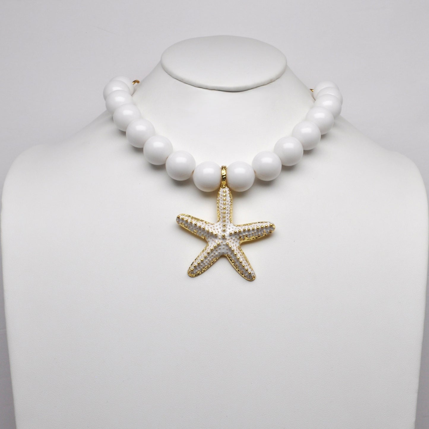 Starfish Chunky Bead Nautical Necklace