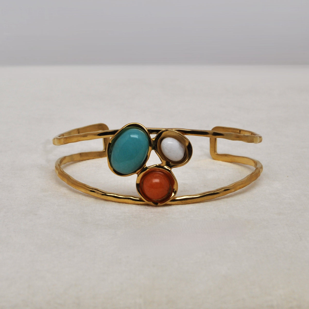 Multi-Stone Bracelet Open Cuff
