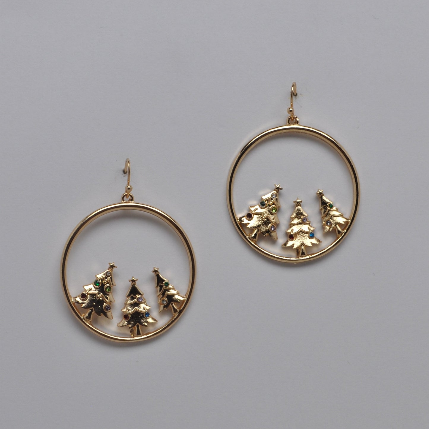 Christmas Tree Ornament Hoop Earrings