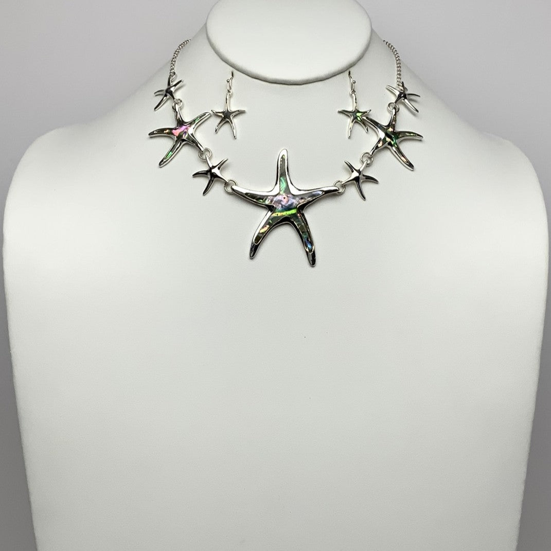 Starfish Abalone Necklace Set