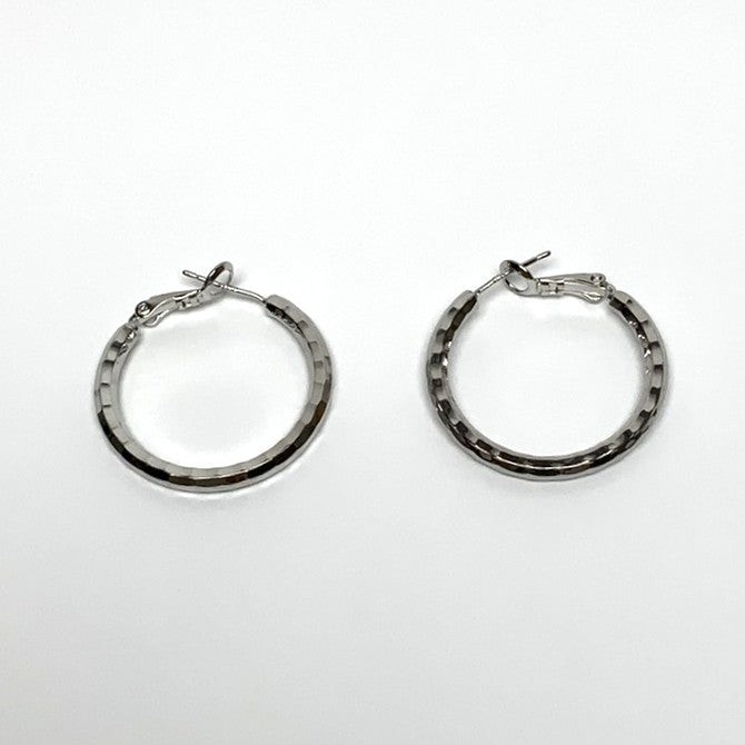Thick Ribbed Texture Hoop Earrings