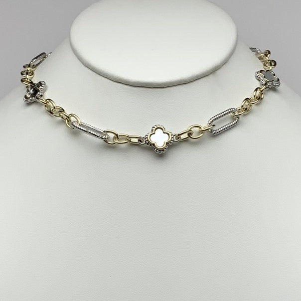 Designer Chunky Silver and Gold Necklace