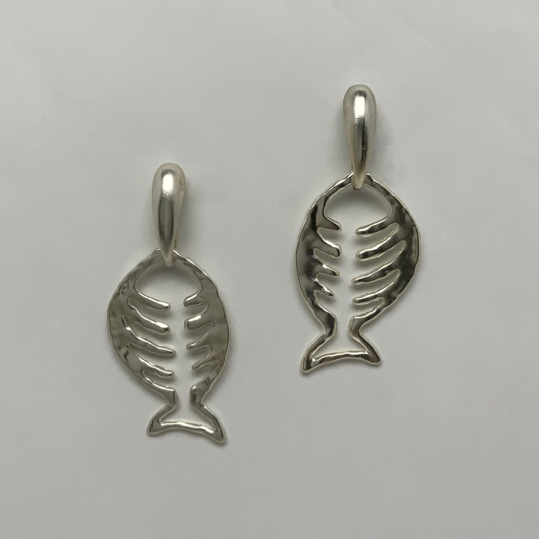 Fish Skeleton Statement Earrings