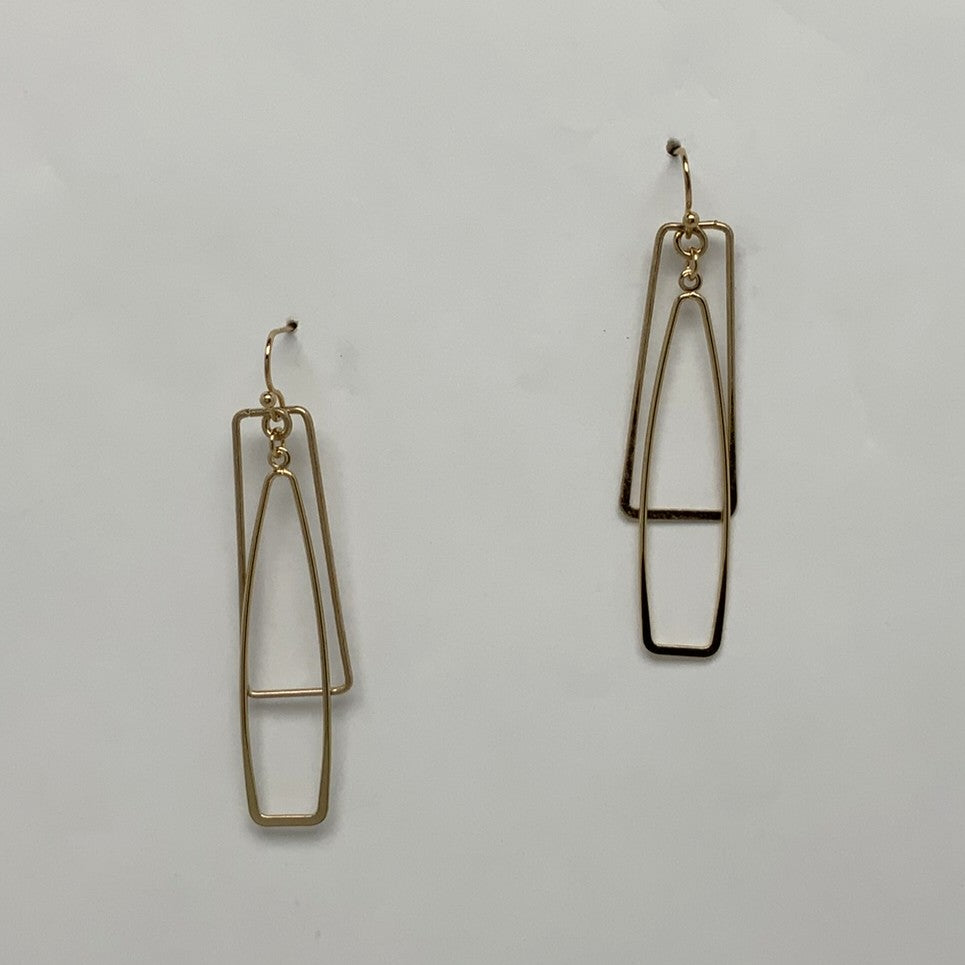 Rectangle Layered Drop Earrings