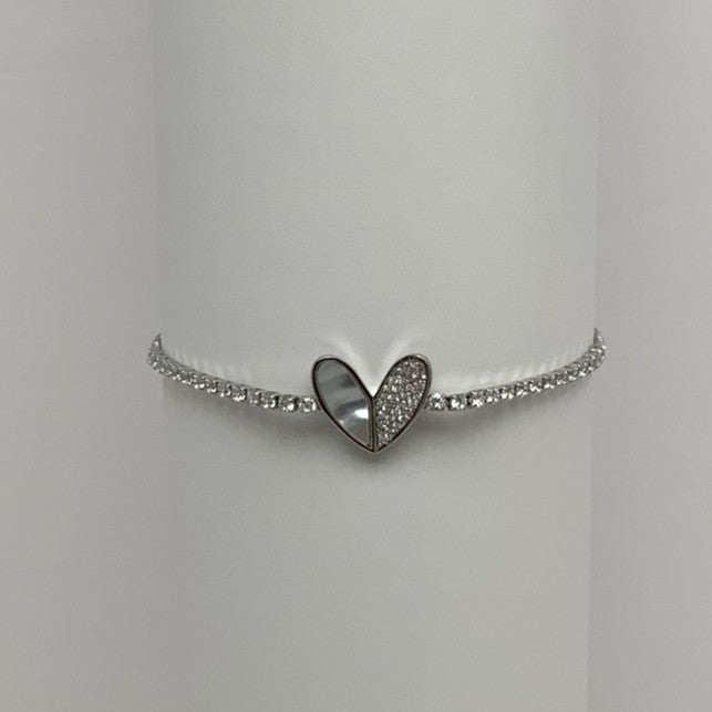 Bling Rhinestone Heart Bracelet