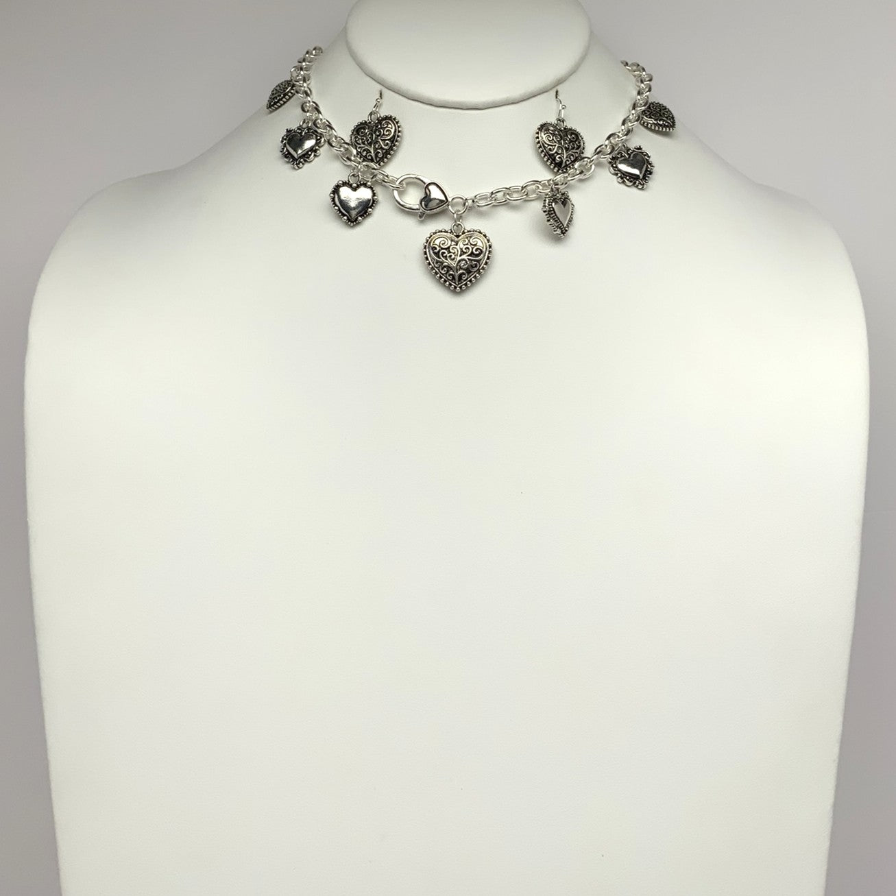 Western Heart Chain Necklace Set
