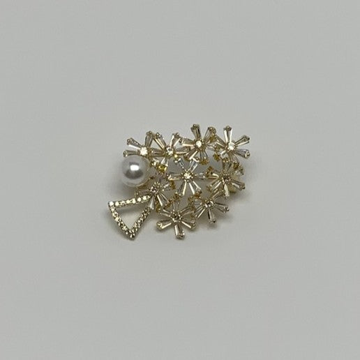 Starry Christmas Tree Bling Brooch