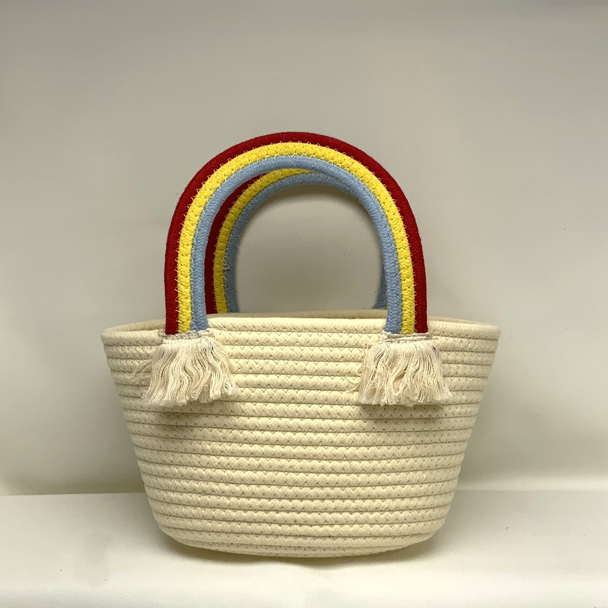 Medium Size Rainbow Handle Rope Canvas Purse (AC-17)