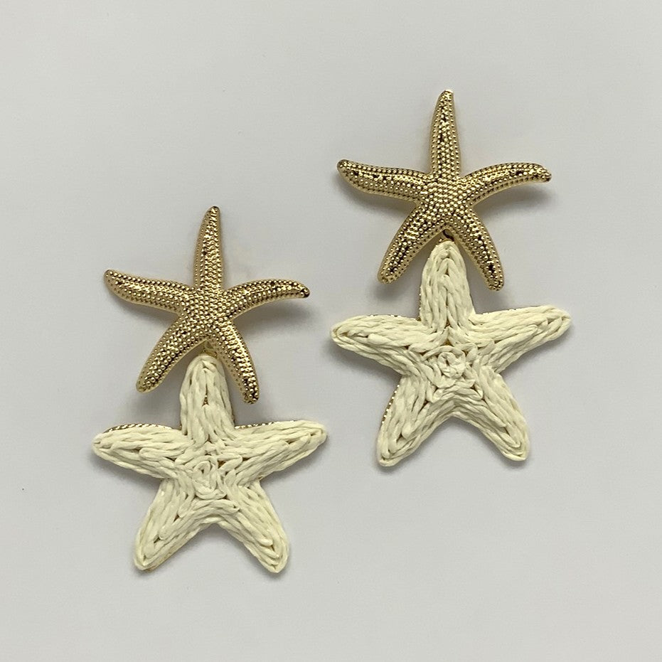 Double Starfish Twine Earrings