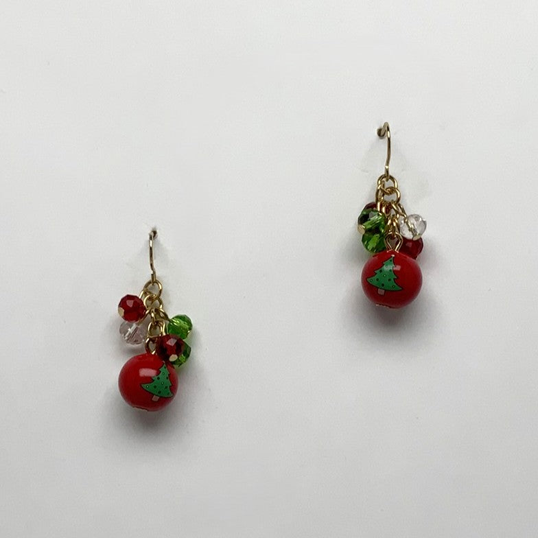 Crystal Drop X-mas Tree Earrings