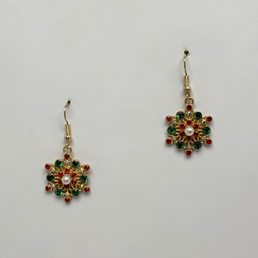 X-mas Snowflake Crystal Earrings