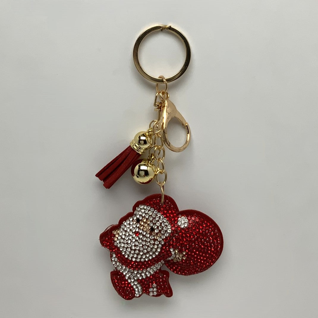 Plush Crystal Santa Claus Keychain