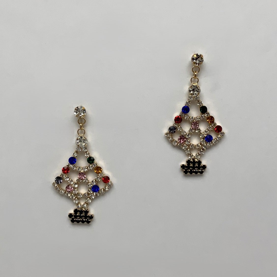 Crystal Christmas Tree Earrings