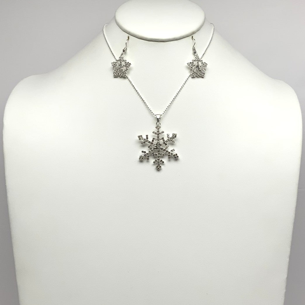 Crystal Snowflake Necklace Set