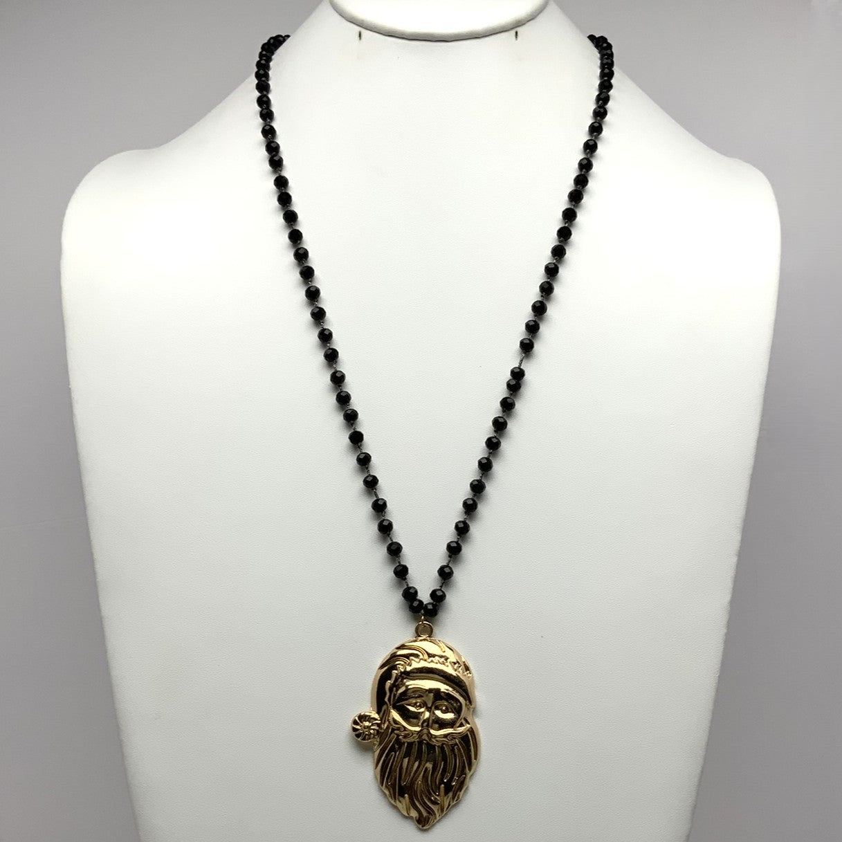 Adjustable Beaded Santa Pendent Necklace