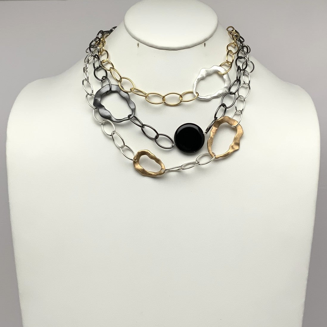 Layered Abstract Lucite Center Necklace