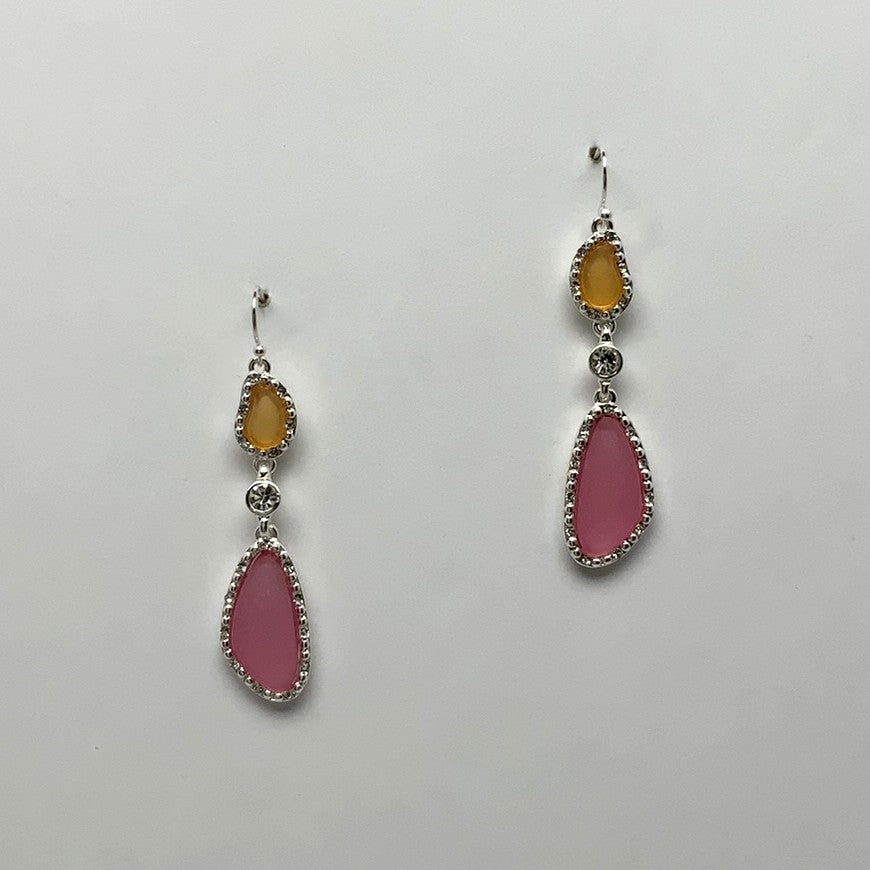 Matte Teardrop Crystal Earrings