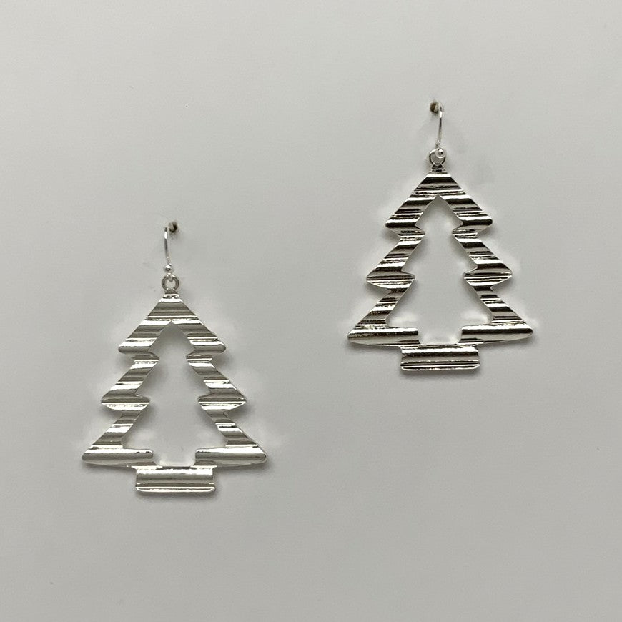 Ribbed Christmas Tree Earrings