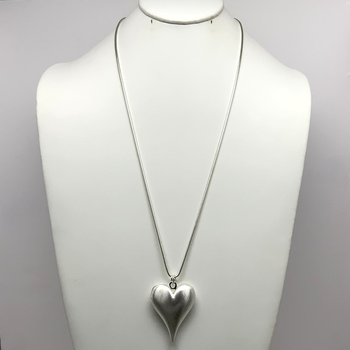 Long Snake Chain Heart Necklace