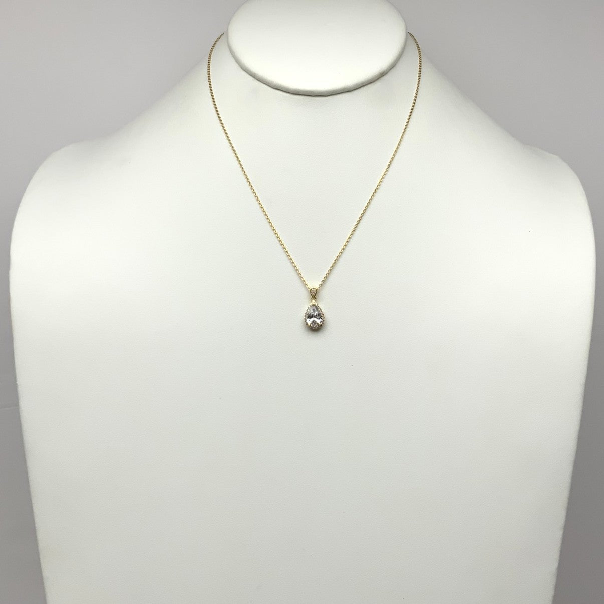 Cubic Zirconia Teardrop Necklace