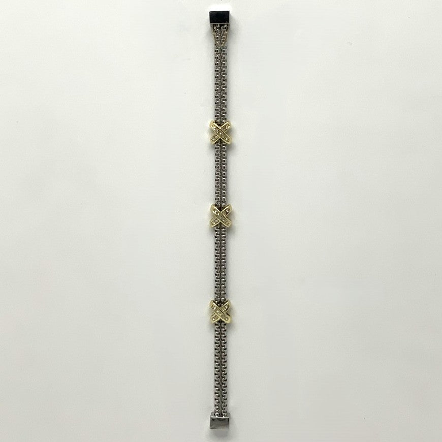 Magnetic Cubic Zirconia "X" Bracelet