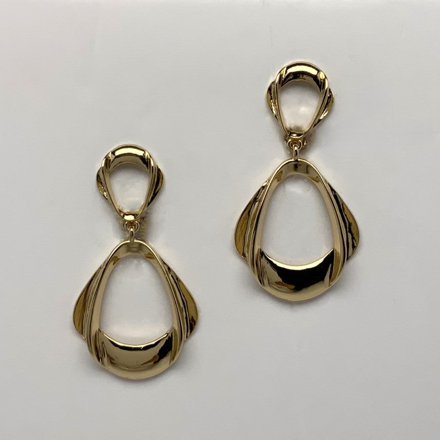 Twisted Tear Drop Clip Earrings
