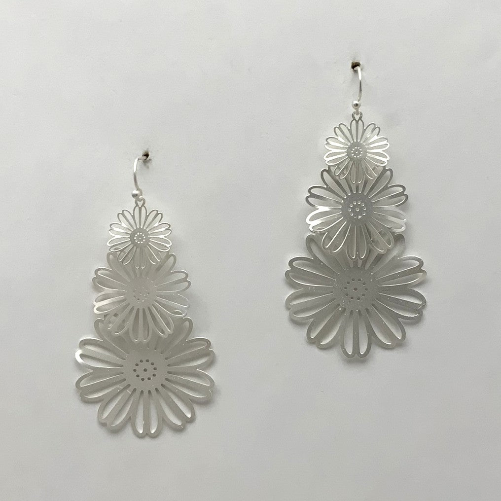 Matte Descending Flower Dangle Earrings