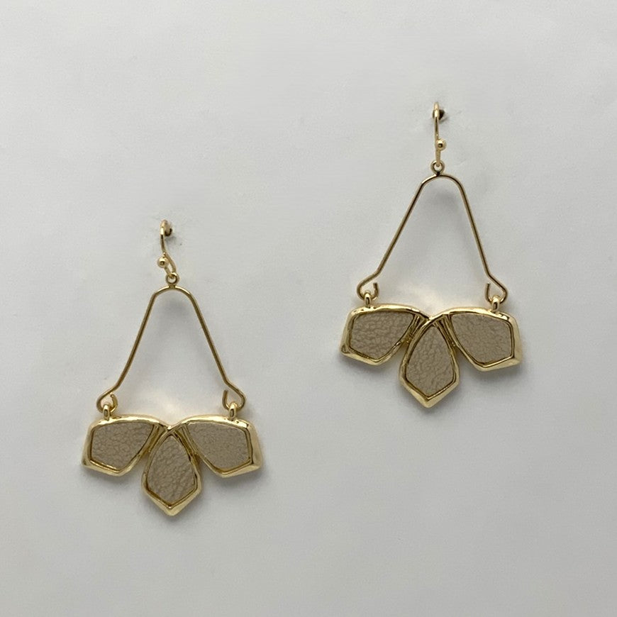 Three Twist Faux Animal Skin Earrings