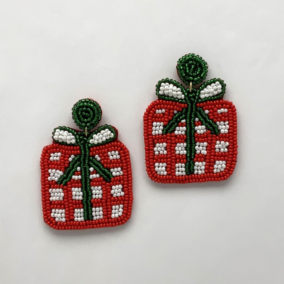 Beaded Christmas Gift Earrings