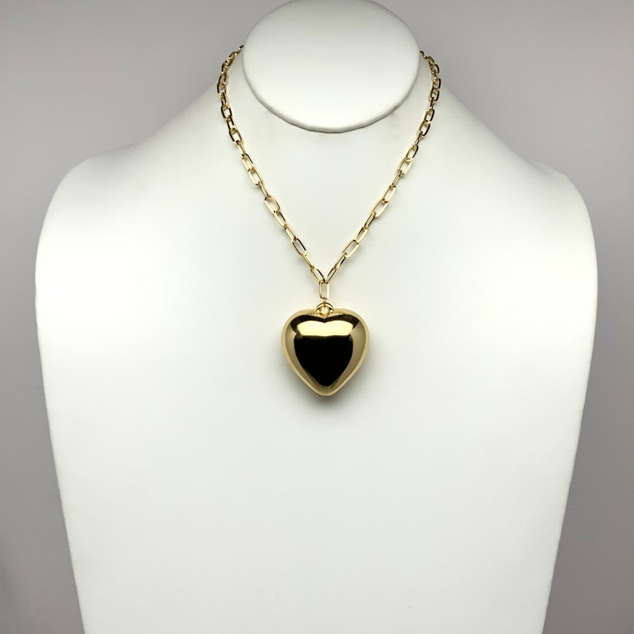 Chain Link Chrome Heart Necklace