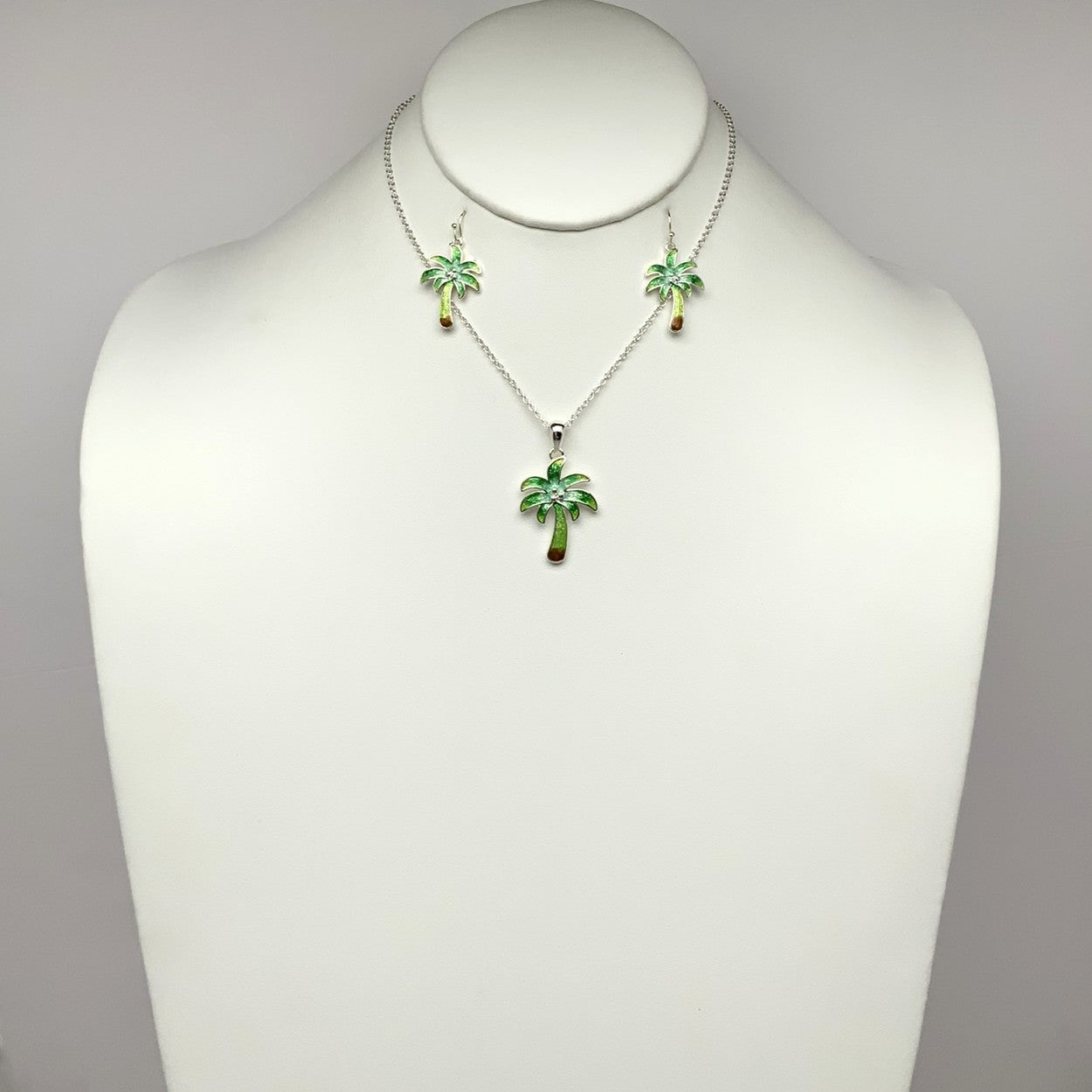 Palm Tree Pendant Necklace Set