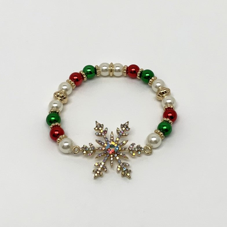 Snowflake Crystal Ornament Christmas Bracelet