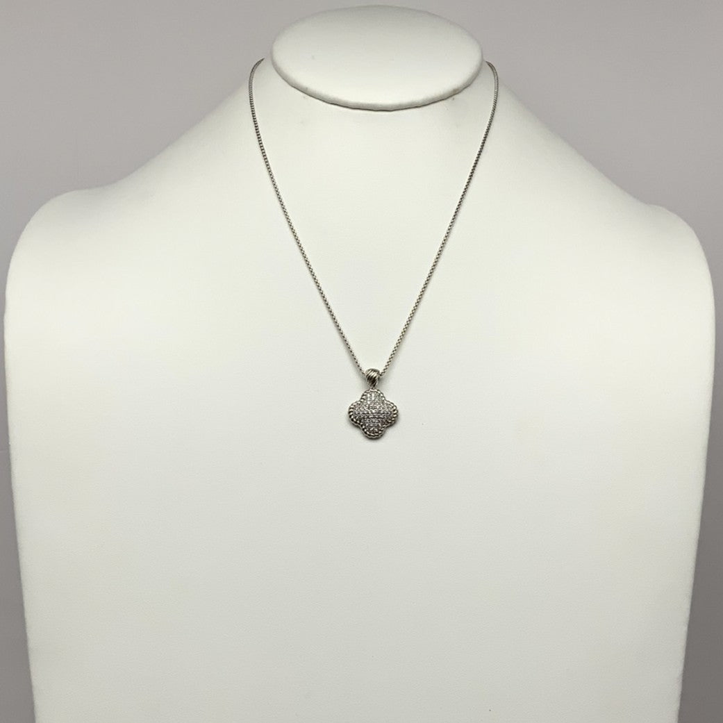 Cubic Zirconia Adjustable Clover Necklace