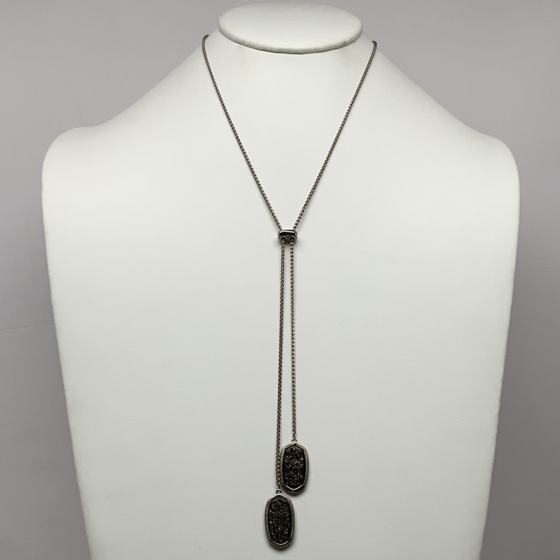 Two Oval Crystal Drop Designer Necklace
