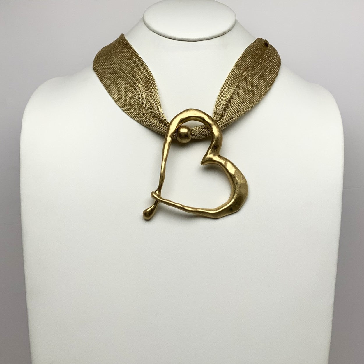 Mesh Necklace Heart Pendant Necklace