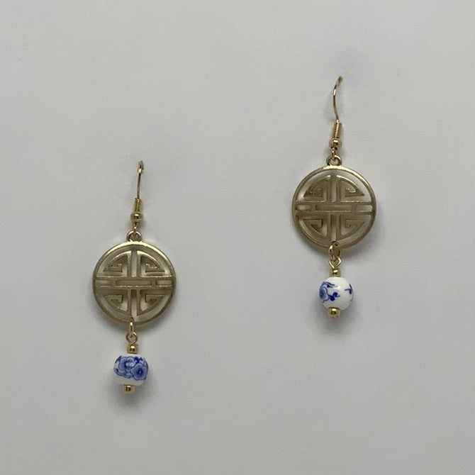 Porcelain Geometric Drop Earrings