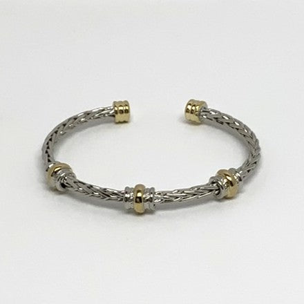 Two Toned Plated Twisted Bangled Bracelet