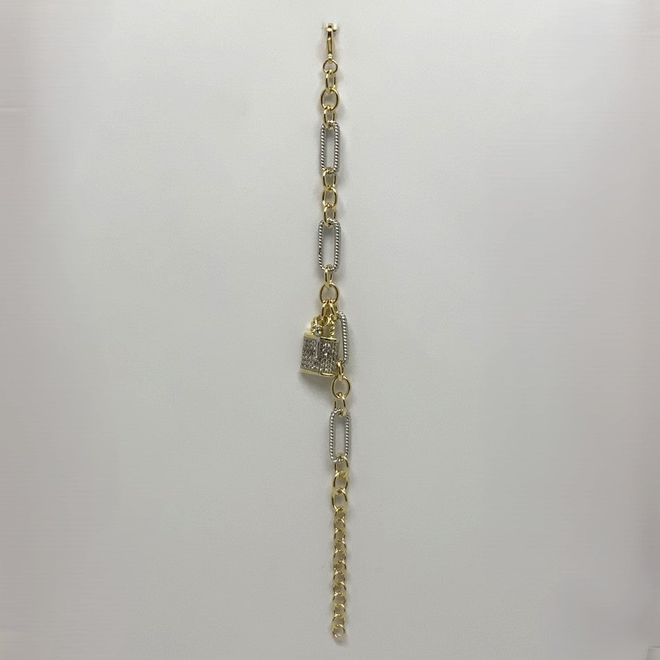 Chain Bracelet w/ Lock Bracelet