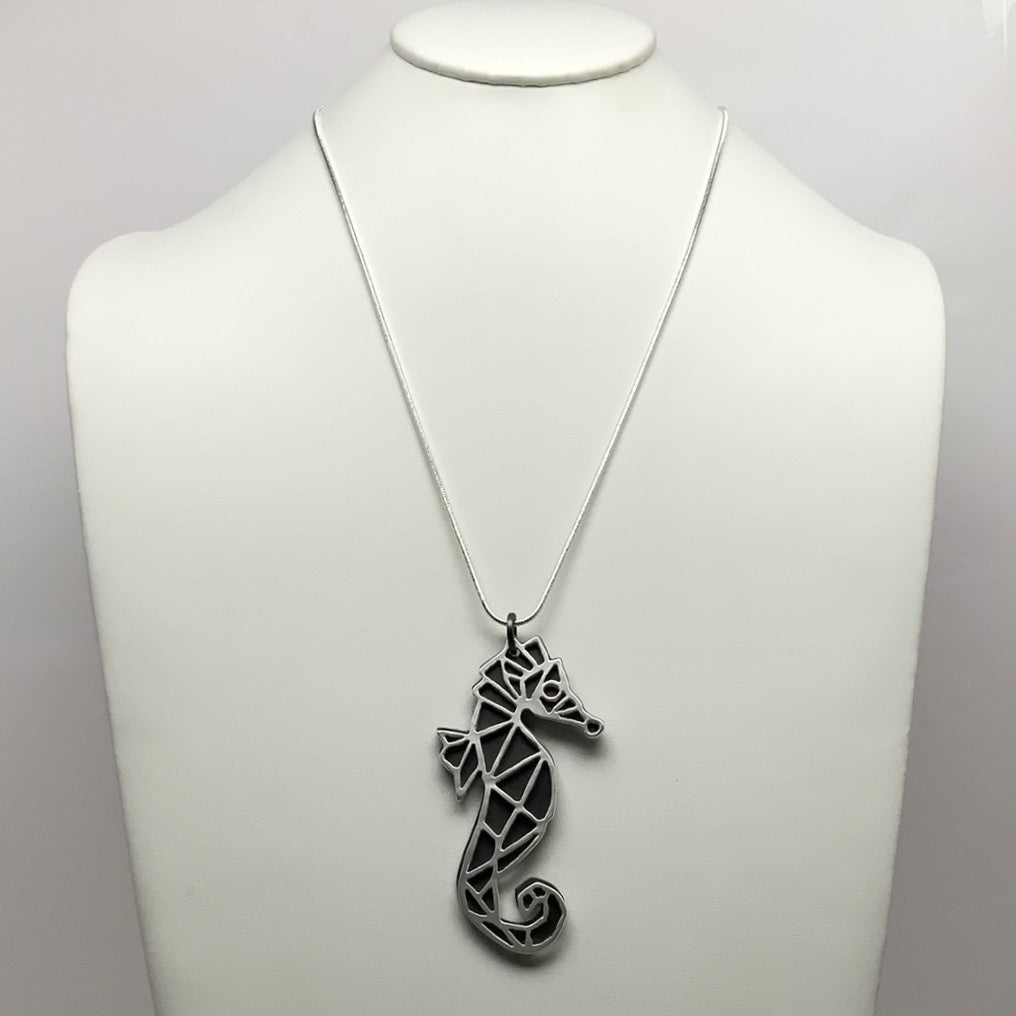 Silver Seahorse Pendant w/Necklace