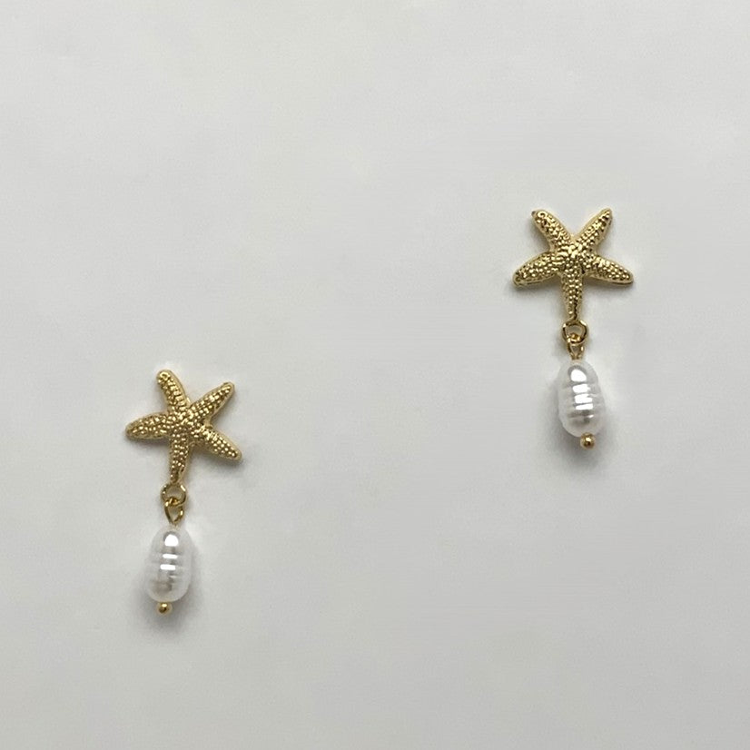 Starfish w/Pearl Drop Earrings